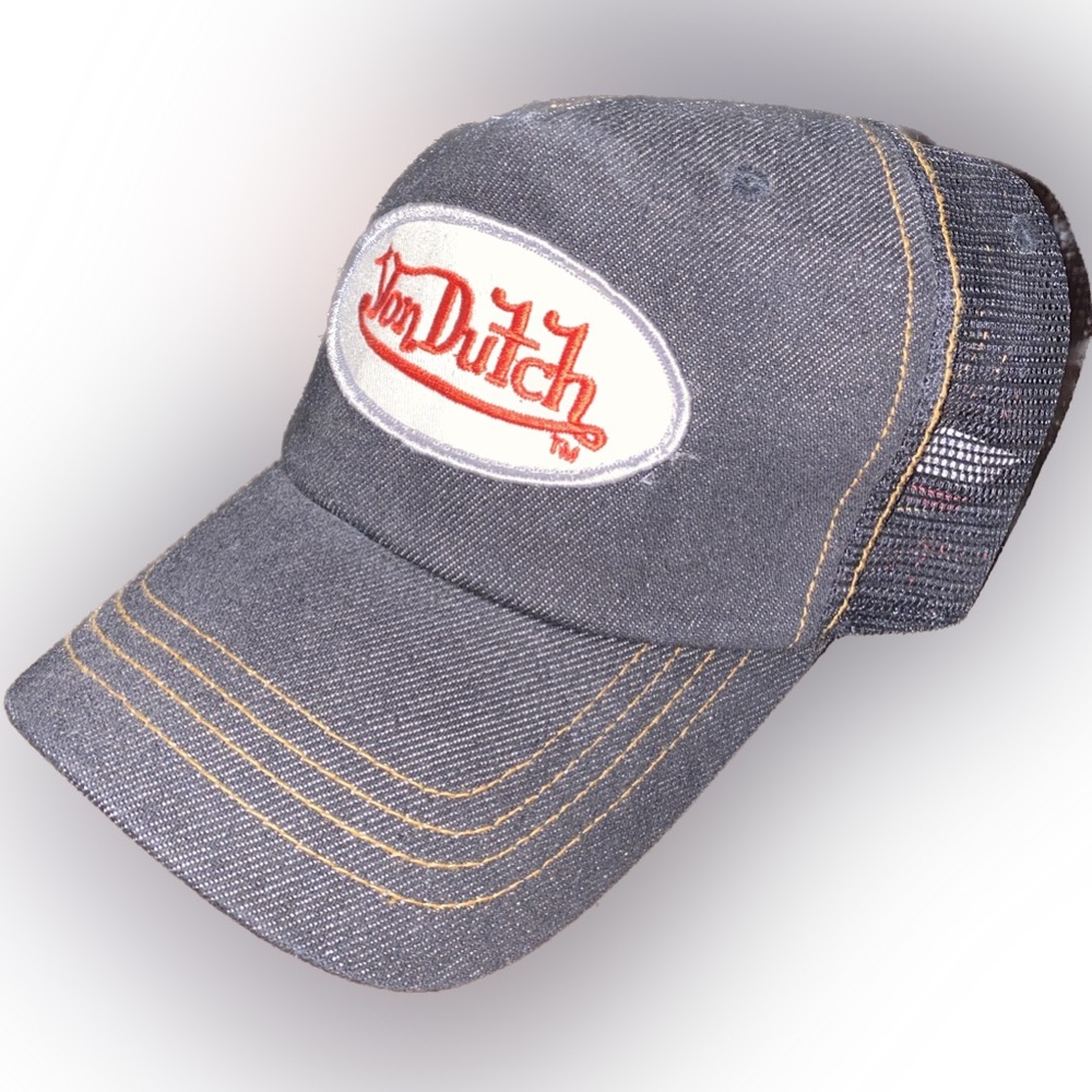 Von Dutch Black Denim Trucker hat
